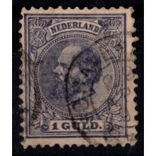 1872 - Holland - AFA 28 - Frimærke - Wilhelm - Stemplet.